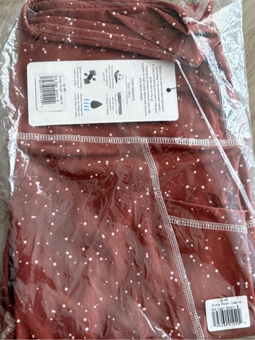 38. Serena Pocket Dark Copper Speckle Leggings - Picture 4 of 6
